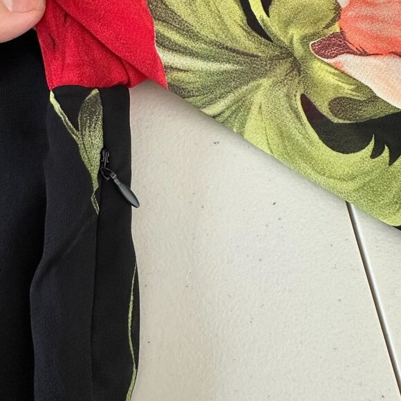 Citrine of Canada Midi Dress Sz 10 Black Floral Y2K Whimsigoth Dark Romantic Vtg - Picture 3 of 11